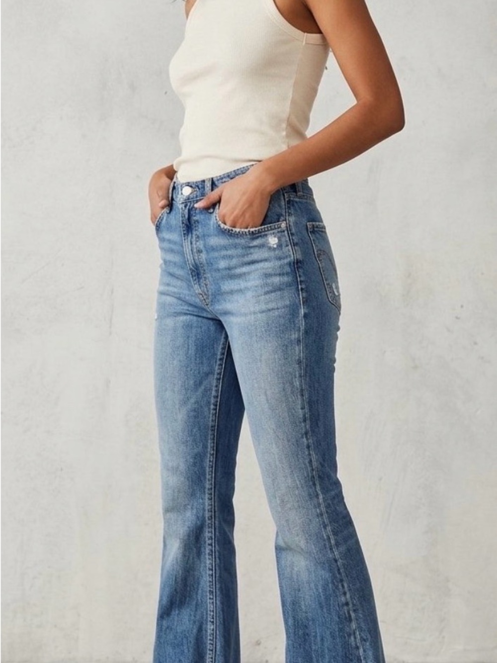 We The Free Light Blue High-Rise Flare Jeans